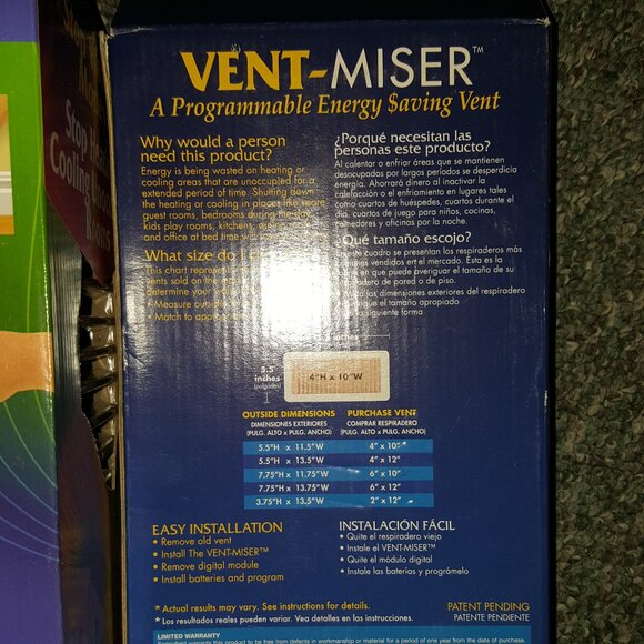 Vent Miser Programmable Energy Saving Vent Cover, 4-by-10-Inches - White - Picture 3 of 6
